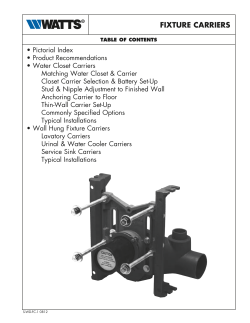 fixture carriers - Watts Water Technologies