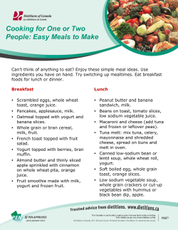 Cooking for One or Two People: Easy Meals to Make