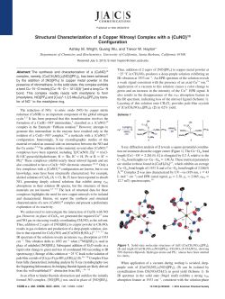 Structural Characterization of a Copper Nitrosyl Complex with a