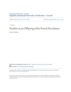 Pacifism as an Offspring of the French Revolution