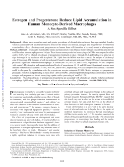 Estrogen and Progesterone Reduce Lipid