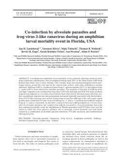 Co-infection by alveolate parasites and frog virus 3