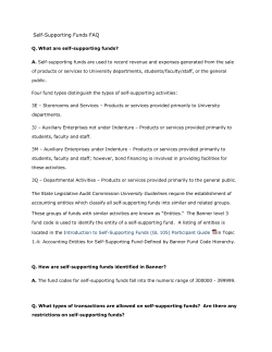 Self-Supporting Funds FAQs