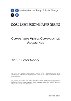 Competitive versus Comparative Advantage. J. Peter Neary