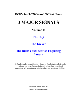 3 MAJOR SIGNALS - Candlestick Forum