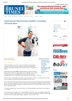 The Brunei Times &ndash; Ahmad Fathi