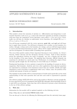 Module info sheet - Applied Mathematics | Stellenbosch University