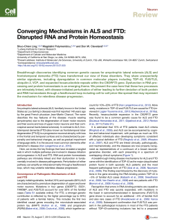 Converging Mechanisms in ALS and FTD: Disrupted RNA and