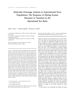 Molecular Parentage Analysis in Experimental Newt Populations