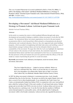 Developing a Movement? Aid-Based Mediated Diffusion as a