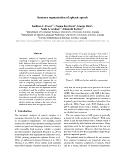Sentence segmentation of aphasic speech
