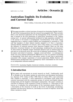 Australian English: Its Evolution and Current State