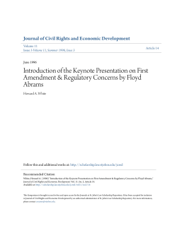 Introduction of the Keynote Presentation on First Amendment