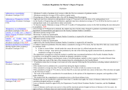 Graduate Regulations for MA Programs