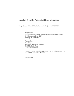 Campbell River Bat Project: Bat House Mitigations
