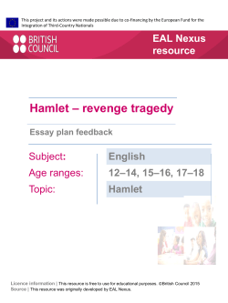 Hamlet &ndash; revenge tragedy - EAL Nexus