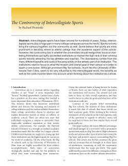 The Controversy of Intercollegiate Sports