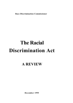The Racial Discrimination Act - Australian Human Rights Commission