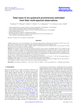 Total mass of six quiescent prominences estimated from their multi