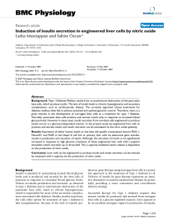Induction of insulin secretion in engineered liver cells by nitric oxide