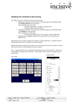 Importing Health Fund schedules