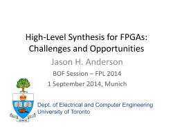 High-Level Synthesis for FPGAs: Challenges and - TUM-LIS