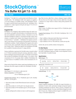 StockOptions&trade; Tris User Guide and Formulations