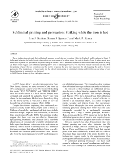 Subliminal priming and persuasion: Striking while the iron is hot