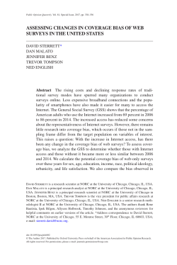 assessing changes in coverage bias of web