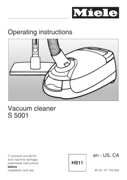 Miele Vacuum Cleaner Manual S5 Series