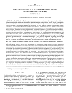 Meaningful Consideration? A Review of Traditional Knowledge in