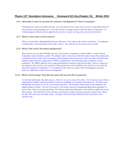 Physics 127 Descriptive Astronomy Homework #21 Key