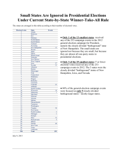 2012 Presidential Campaign by State Size