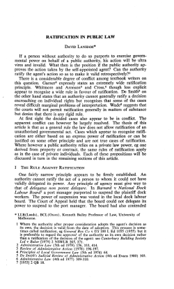 ratification in public law