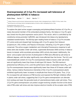 Overexpression of 2-Cys Prx increased salt tolerance of