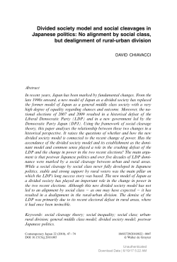 Divided society model and social cleavages in Japanese politics: No