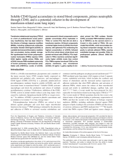 Soluble CD40 ligand accumulates in stored blood