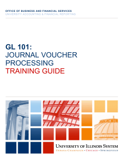 Journal Voucher Processing (GL 101) - OBFS