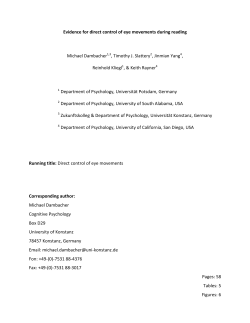 Direct control of eye movements - Bournemouth University Research