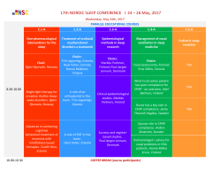 17th NORDIC SLEEP CONFERENCE I 24 &ndash; 26 May, 2017