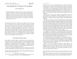 THE PROBLEM OF DEFECTIVE DESIRES