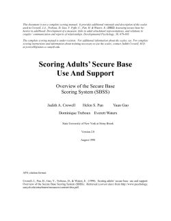 Scoring Adults` Secure Base Use And Support