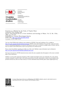 Semiotics as a Method for the Study of Popular Music Author(s