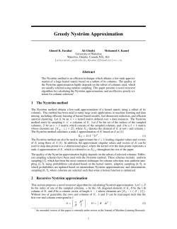 Greedy Nystrom Approximation