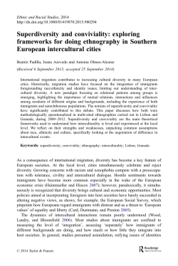 Superdiversity and conviviality: exploring frameworks for doing