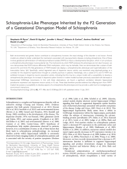 Schizophrenia-Like Phenotype Inherited by the F2 Generation of a