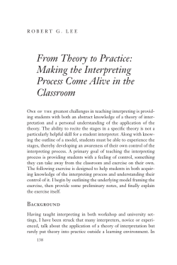 Advances in Teaching Sign Language Interpreters