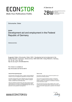 Development aid and employment in the Federal Republic of Germany