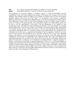 Less is More: Tracing the Development of Chekhov`s Art