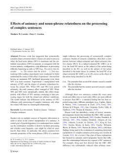 Effects of animacy and noun-phrase relatedness on the processing